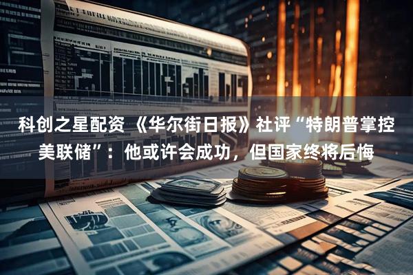 科创之星配资 《华尔街日报》社评“特朗普掌控美联储”：他或许会成功，但国家终将后悔