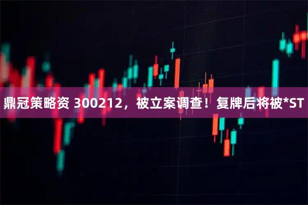 鼎冠策略资 300212，被立案调查！复牌后将被*ST